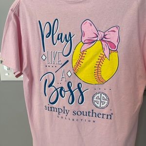 Pink simply southern softball tee shirt.